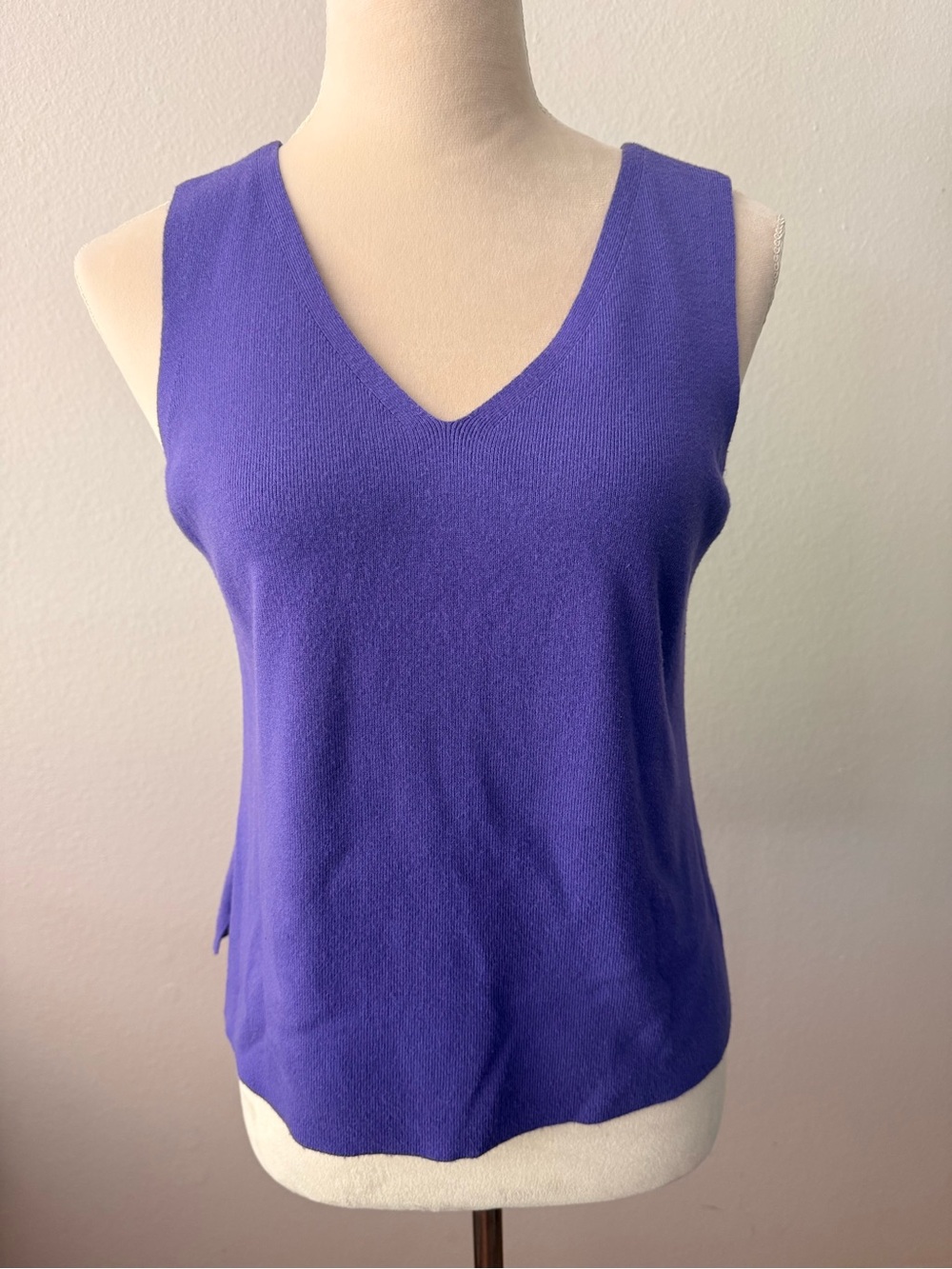 Alfani Purple V-Neck knit Sleeveless Tank Top